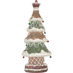 Clayre & Eef 6PR5828 Decoratie Kerstboom met LED 15x12x36 cm