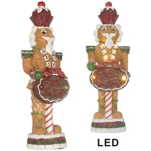 Clayre & Eef Decoratie Notenkraker met LED 12x10x35 cm