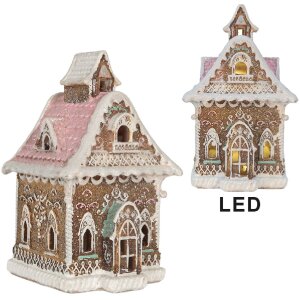 Clayre & Eef 6PR5833 Decoratie Huis met LED 16x15x25 cm