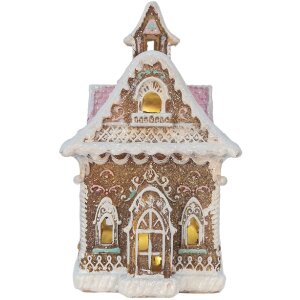 Clayre & Eef 6PR5833 Decoratie Huis met LED 16x15x25 cm