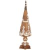 Clayre & Eef 6PR5835 Decoratieve Kerstboom Ø 10x38 cm Bruin-Wit