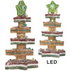 Clayre & Eef 6PR5838 Decoratieve Kerstboom met LED 15x15x29 cm Bruin-Rood