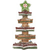 Clayre & Eef 6PR5838 Decoratieve Kerstboom met LED 15x15x29 cm Bruin-Rood
