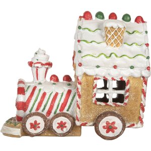 Clayre & Eef 6PR5840 Decoratieve Locomotief met LED 21x12x17 cm