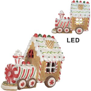Clayre & Eef 6PR5840 Decoratieve Locomotief met LED 21x12x17 cm