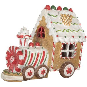 Clayre & Eef 6PR5840 Decoratieve Locomotief met LED 21x12x17 cm
