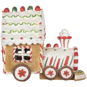 Clayre & Eef 6PR5840 Decoratieve Locomotief met LED 21x12x17 cm