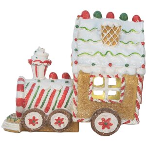 Clayre & Eef 6PR5840 Decoratieve Locomotief met LED 21x12x17 cm
