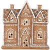 Clayre & Eef 6PR5841 Decoratie Huis met LED 21x8x20 cm Bruin/Wit