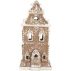 Clayre & Eef 6PR5842 Decoratie Huis met LED 9x7x18 cm Bruin-Roze