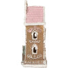 Clayre & Eef 6PR5842 Decoratie Huis met LED 9x7x18 cm Bruin-Roze