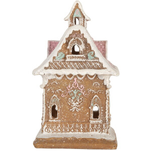 Clayre & Eef 6PR5843 Decoratie Huis met LED 9x10x15 cm
