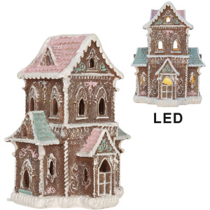 Clayre & Eef 6PR5844 Decoratie Huis met LED 15x12x20 cm