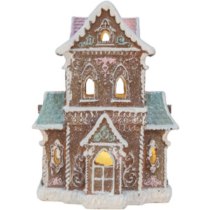 Clayre & Eef 6PR5844 Decoratie Huis met LED 15x12x20 cm