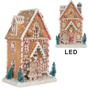 Clayre & Eef 6PR5845 Decoratie Huis met LED 17x12x25 cm