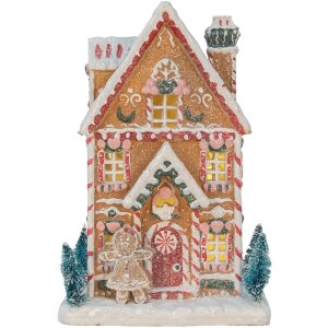 Clayre & Eef 6PR5845 Decoratie Huis met LED 17x12x25 cm