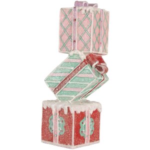 Clayre & Eef 6PR5848 Decoratie gestapelde cadeaus 14x16x36 cm