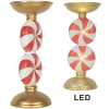 Clayre & Eef 6PR5850 Kandelaar met LED Ø 10x23 cm Goud Wit