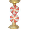 Clayre & Eef 6PR5850 Kandelaar met LED Ø 10x23 cm Goud Wit