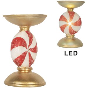 Clayre & Eef 6PR5851 Kandelaar met LED Ø 10x16...