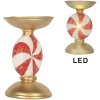 Clayre & Eef 6PR5851 Kandelaar met LED Ø 10x16 cm Goud Wit