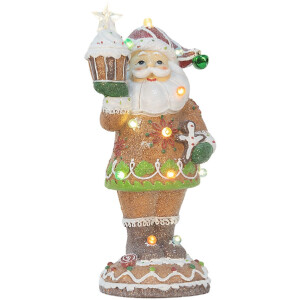 Clayre & Eef Kerstman met LED 15x13x32 cm