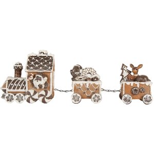 Clayre & Eef 6PR5856 Decoratietrein 33x10x15 cm Bruin en Wit