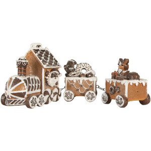 Clayre & Eef 6PR5856 Decoratietrein 33x10x15 cm Bruin en Wit