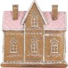 Clayre & Eef 6PR5857 Decoratie Huis met LED 21x8x20 cm Bruin Roze