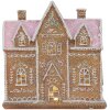 Clayre & Eef 6PR5857 Decoratie Huis met LED 21x8x20 cm Bruin Roze