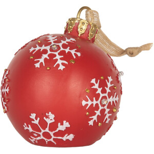 Clayre & Eef 6PR5858 Decoratie Ornament Kerstbal met LED Ø 12x14 cm