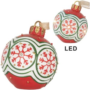 Clayre & Eef 6PR5859 Decoratiehanger Kerstbal met LED...