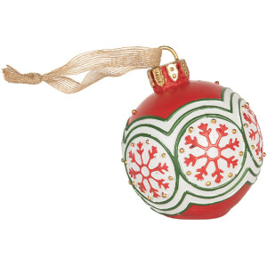 Clayre & Eef 6PR5859 Decoratiehanger Kerstbal met LED Ø 12x14 cm