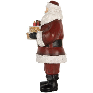 Clayre & Eef 6PR5862 Kerstsierstuk Kerstman met Taart 10x10x21 cm