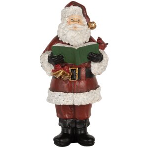 Clayre & Eef 6PR5863 Kerstman met boek 10x10x21 cm