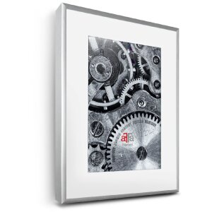 FramesFactory Aluminium fotolijst 28x35 cm zilver Blokprofiel 0,9 cm Kunstglas