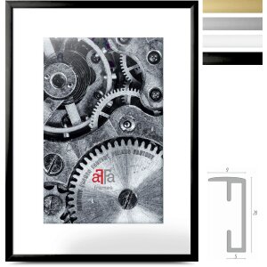 FramesFactory Aluminium fotolijst Blokprofiel Kunstglas 10x15 tot 70x100 cm