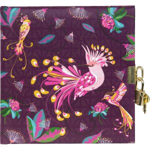 Goldbuch Dagboek Tropical Birds plum 16x16 cm met slot