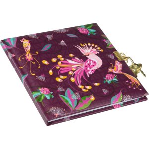 Goldbuch Dagboek Tropical Birds plum 16x16 cm met slot