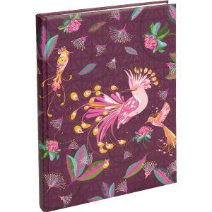 Goldbuch Notitieboek Tropical Birds pruim 15x22 cm