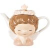 Clayre & Eef 6CETE0184 Theepot 21x12x16 cm Beige-Roze / 650 ml