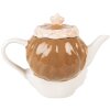 Clayre & Eef 6CETE0184 Theepot 21x12x16 cm Beige-Roze / 650 ml