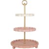 Clayre & Eef 6H2458 Etagère Ø 30x50 cm roze-wit