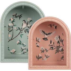 Clayre & Eef 6H2460 Wandplank Set 2 Blauw Roze...