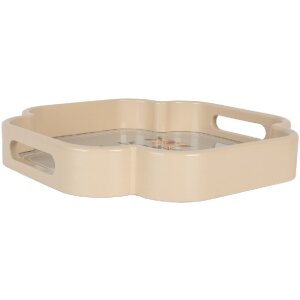Clayre & Eef 6H2461 Decoratieve Dienbladset 2 Beige Roze 30x30/24x24 cm