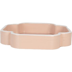 Clayre & Eef 6H2461 Decoratieve Dienbladset 2 Beige Roze 30x30/24x24 cm