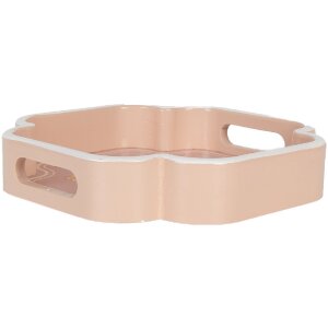 Clayre & Eef 6H2461 Decoratieve Dienbladset 2 Beige Roze 30x30/24x24 cm