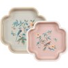 Clayre & Eef 6H2461 Decoratieve Dienbladset 2 Beige Roze 30x30/24x24 cm