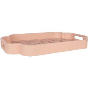 Clayre & Eef 6H2463 Decoratief Dienblad Set van 2 Roze Violet