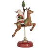 Clayre & Eef 6PR5763 Kerstman op rendier decoratie 16x11x30 cm